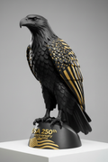 Modern Black Eagle with Gold-Engraved Flag & 250th Anniversary Logo