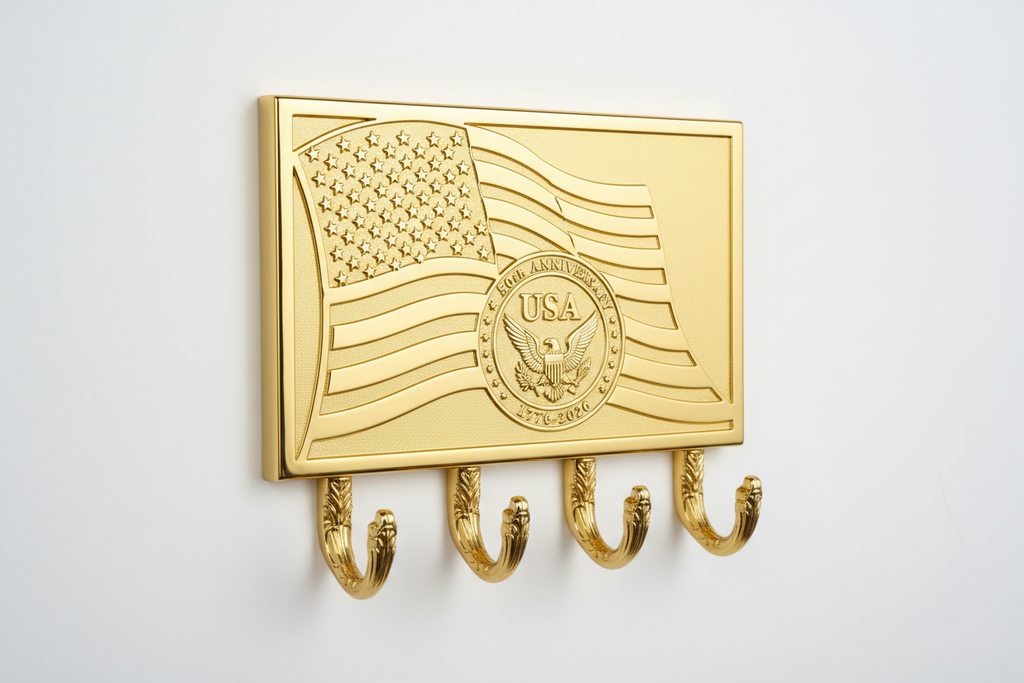 Gold American Eagle 250th Anniversary Car Key Holder