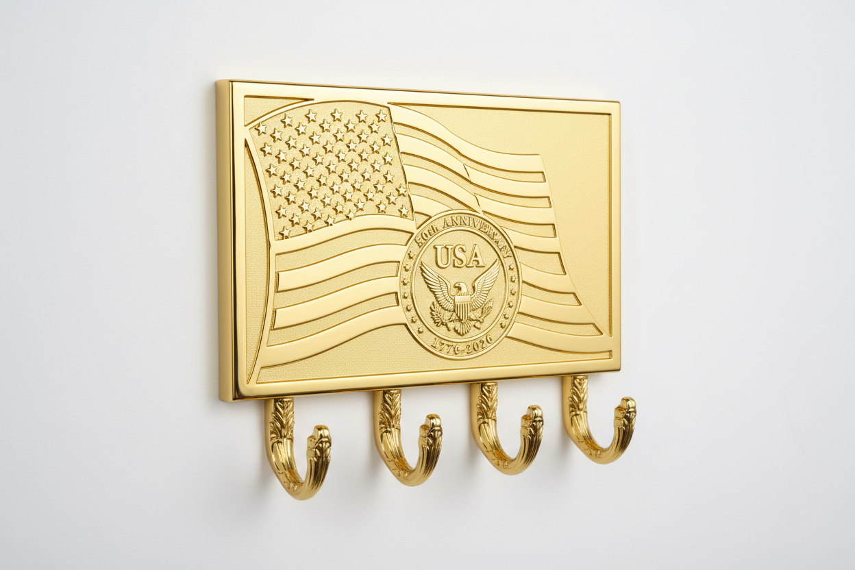 Gold American Eagle 250th Anniversary Car Key Holder