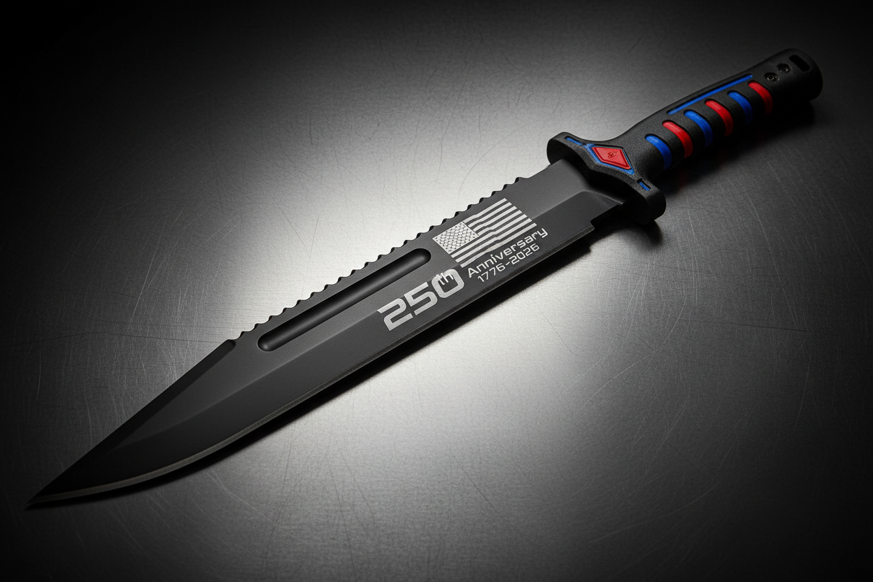 Modern Tactical 250th Anniversary Sword with American flag engraving