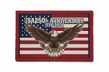 USA 250th Anniversary Patriotic Welcome Doormat with woven American flag and eagle emblem
