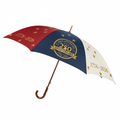 USA 250th Anniversary patriotic umbrella with red, white and navy panels and gold eagle crest