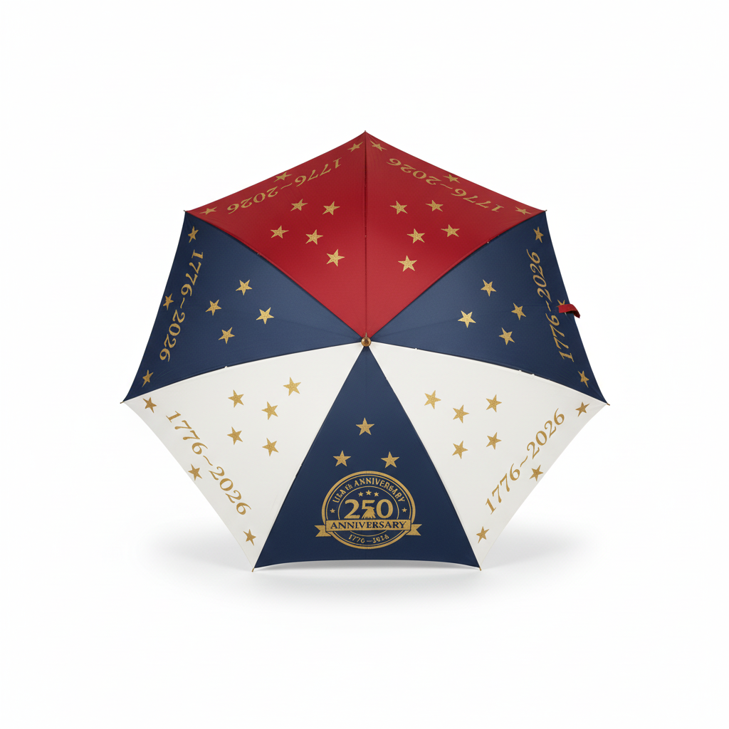 USA 250th Anniversary Commemorative Umbrella - top-down canopy view