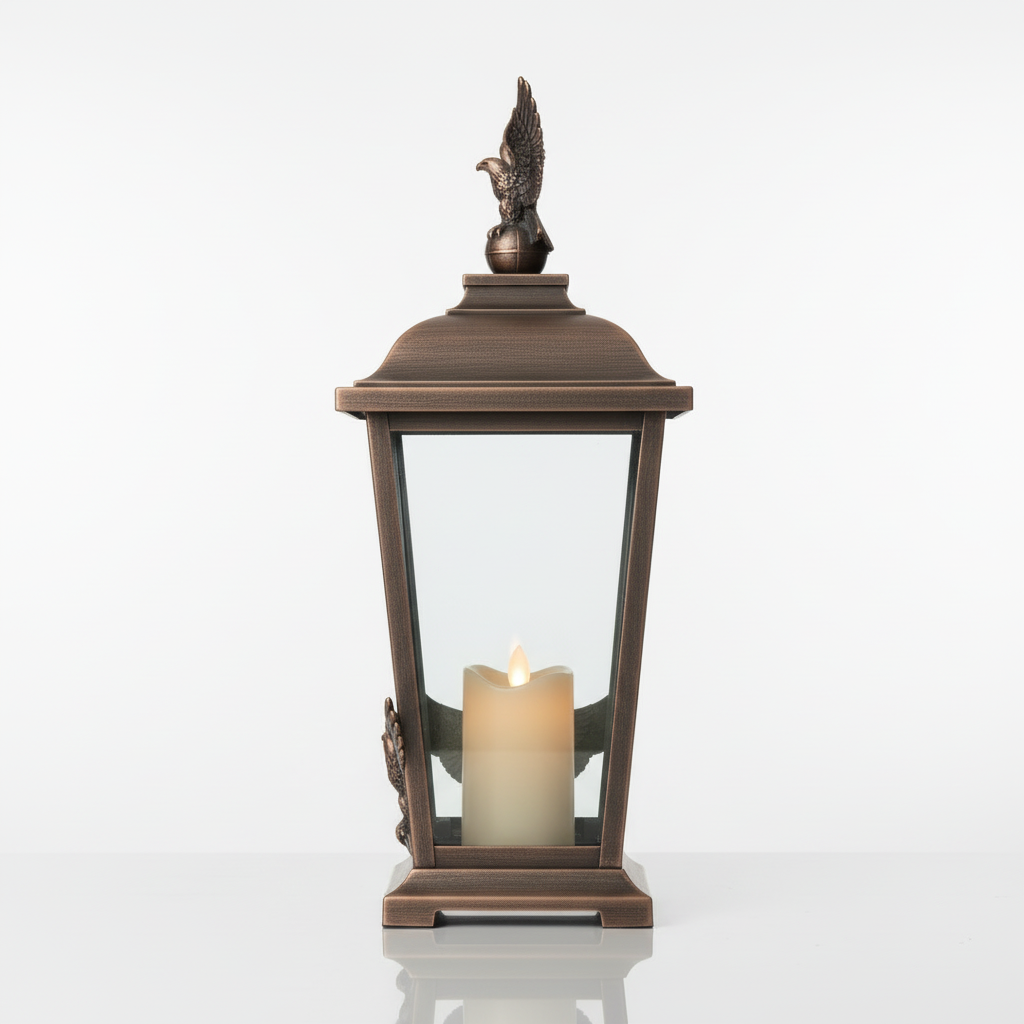 USA 250th Anniversary Antique Bronze Patriotic Lantern - side angle