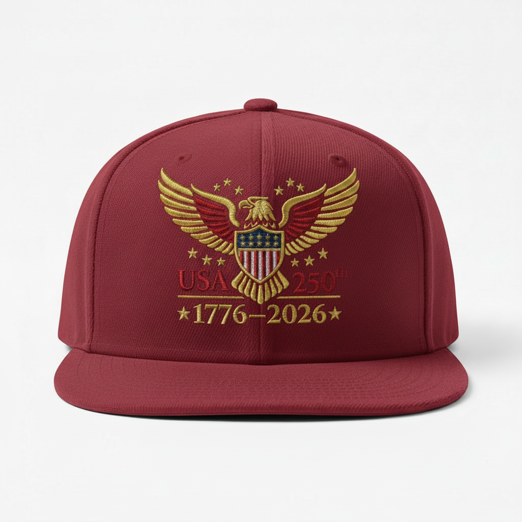USA 250th Anniversary Crimson Red Snapback Hat
